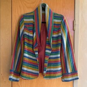 Multicolor Striped Women's Blazer